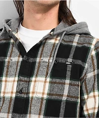 Vans Lopes Black & Green Hooded Flannel Shirt