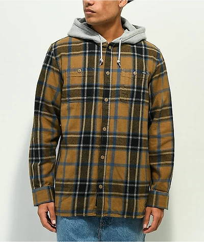 Vans Lopes Brown & Black Hooded Flannel Shirt