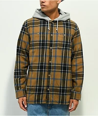 Vans Lopes Brown & Black Hooded Flannel Shirt