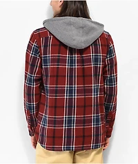 Vans Lopes Syrah & Blue Hooded Flannel Shirt