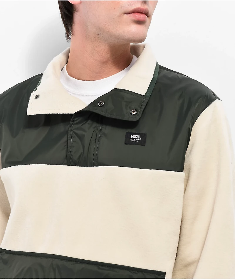 Vans Mammoth Fleece Cream & Green Anorak Jacket