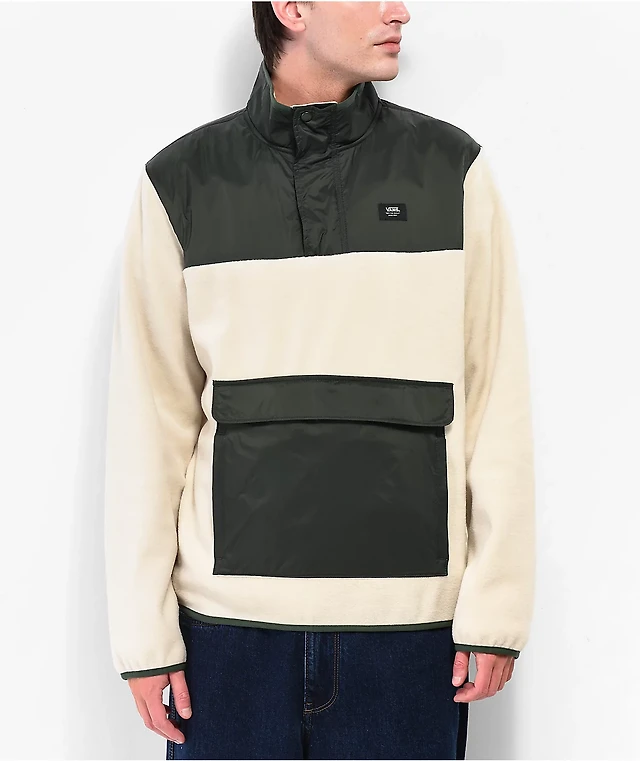 Vans Mammoth Fleece Cream Green Anorak Jacket at Mall of America