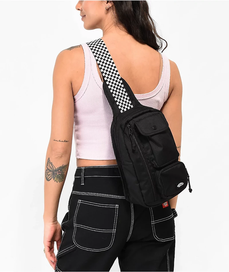 Vans Novelty Sling Black & Checker Crossbody Bag