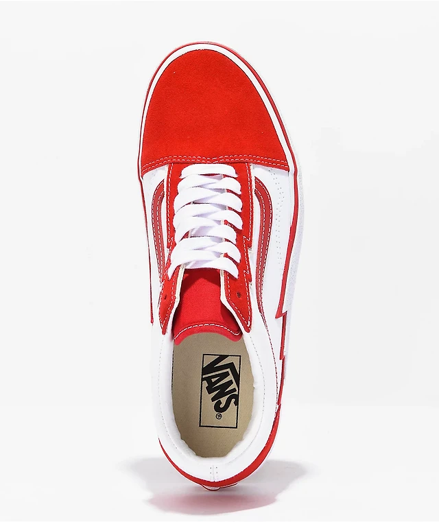 Vans Old School Bolt Red White Skate Shoes Arden Fair