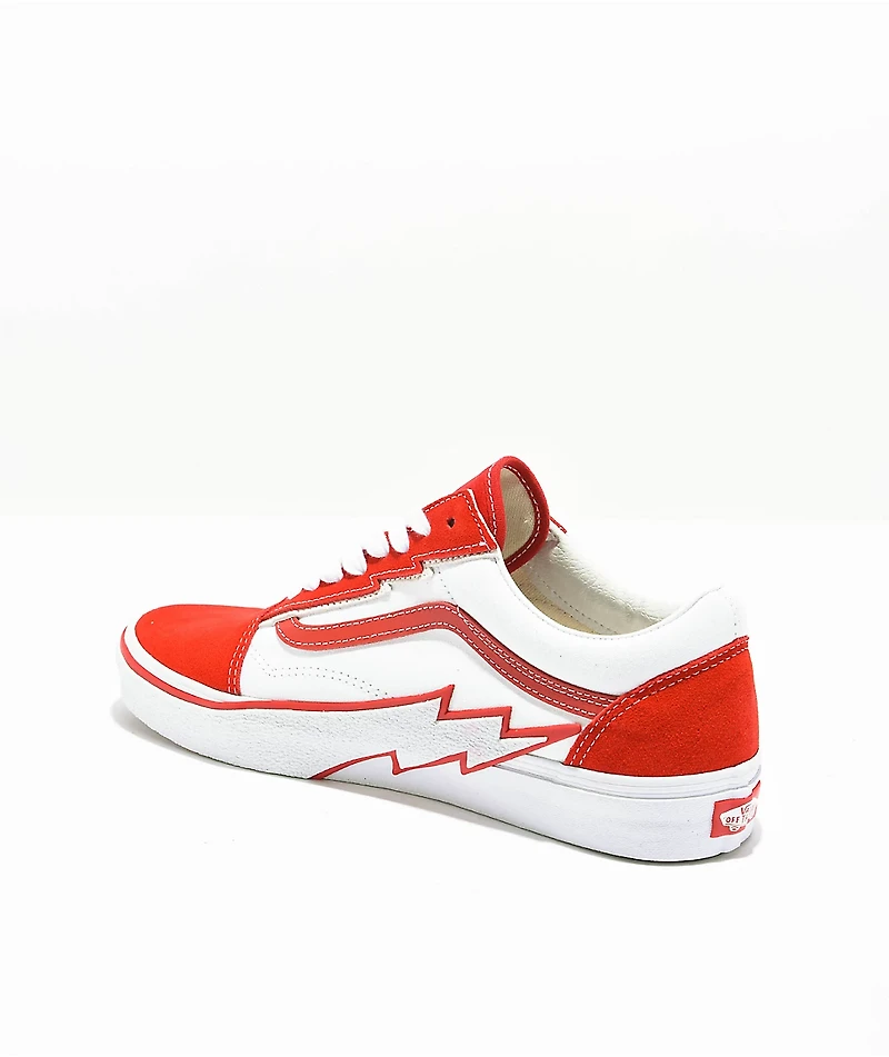 Vans Old School Bolt Red & White Skate Shoes
