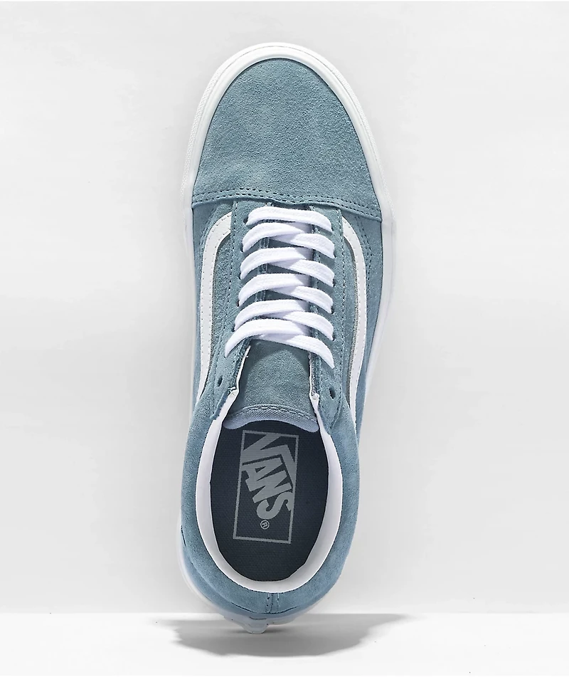 Vans Old Skool Ashley Blue & White Pig Suede Skate Shoes
