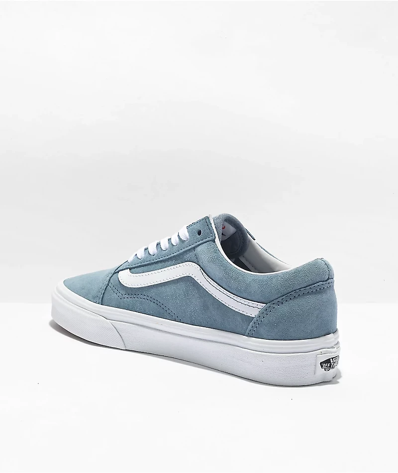 Vans Old Skool Ashley Blue & White Pig Suede Skate Shoes