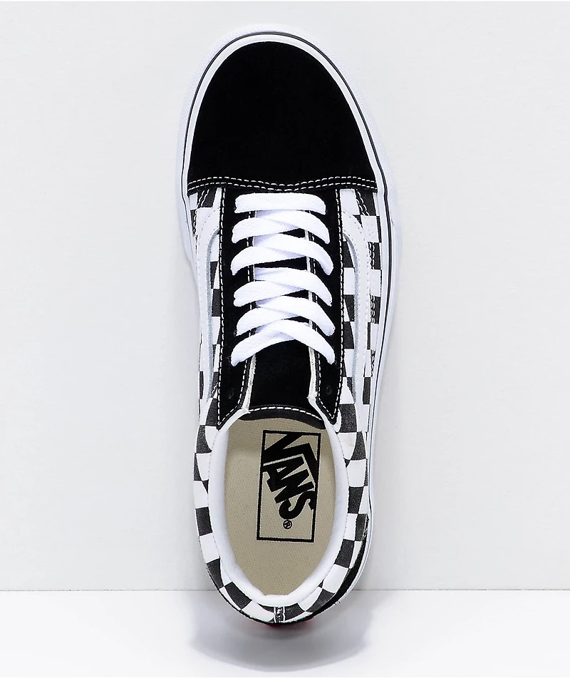 Vans Old Skool Black & White Checkered Platform Shoes