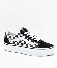 Vans Old Skool Black & White Checkered Platform Shoes