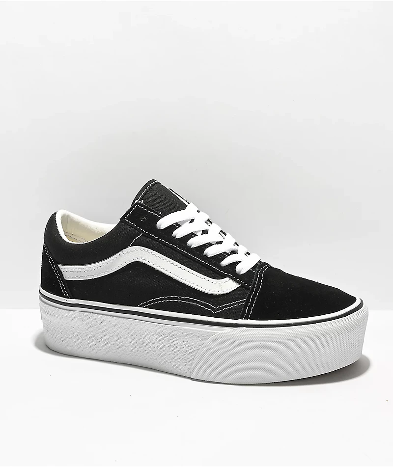 Vans Old Skool Black & White Platform Shoes