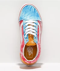 Vans Old Skool Blue, Pink & Orange Tie Dye Skate Shoes