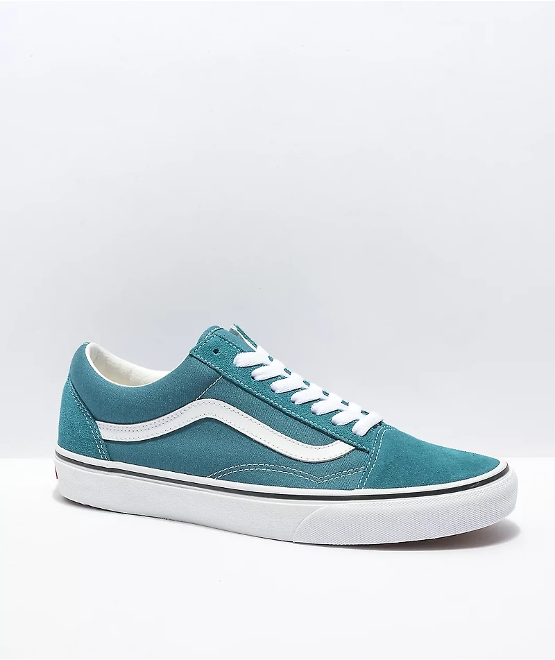 Vans Old Skool Blue Coral & White Skate Shoes