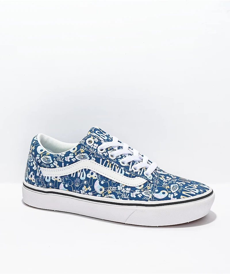Vans Old Skool ComfyCush Blue Tie Dye Skate Shoes