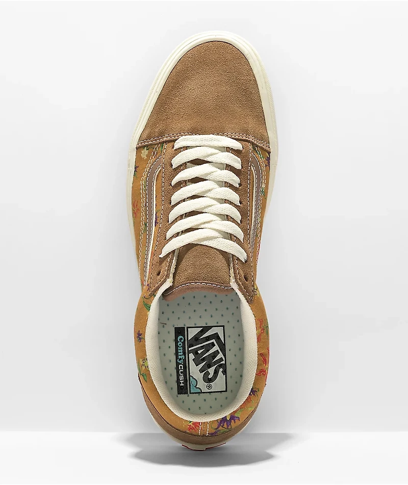 Vans Old Skool ComfyCush Fatal Floral & Golden Brown Skate Shoes