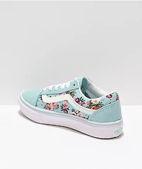 Vans Old Skool ComfyCush Floral Aquatic Blue Skate Shoes
