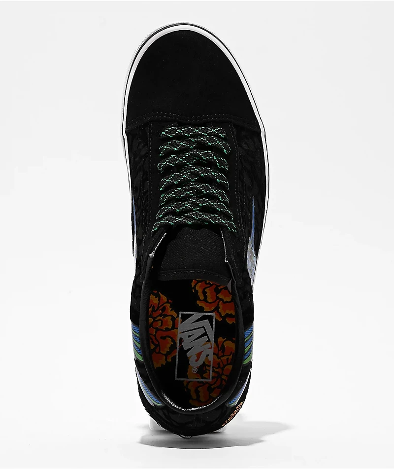 Vans Old Skool Dia De Los Muertos Black & Blue Skate Shoes