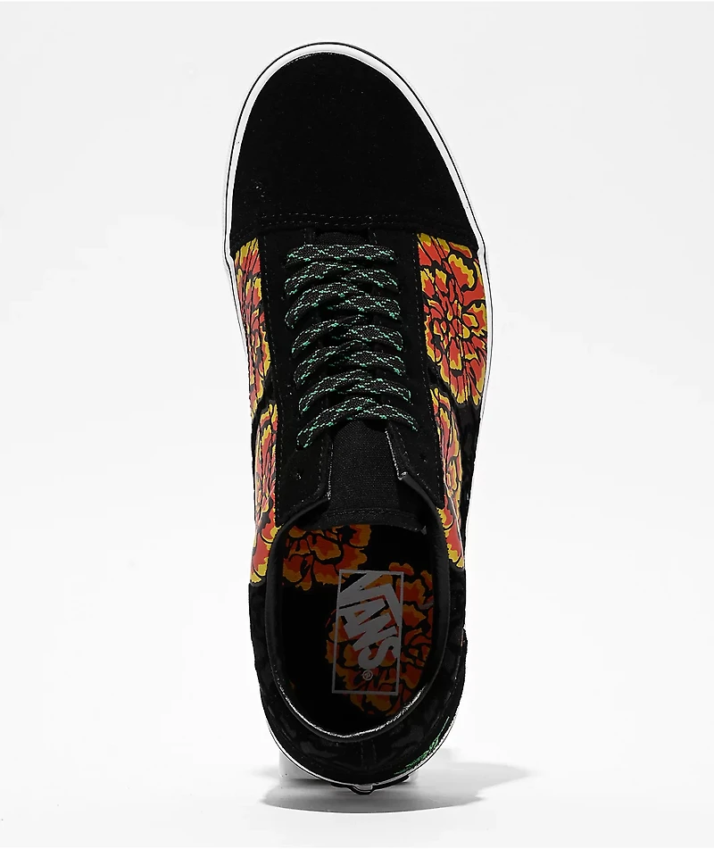 Vans Old Skool Dia De Los Muertos Black & Yellow Skate Shoes