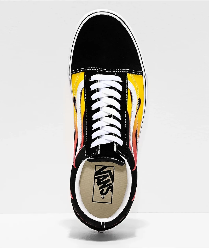 Vans Old Skool Flame Black & White Skate Shoes