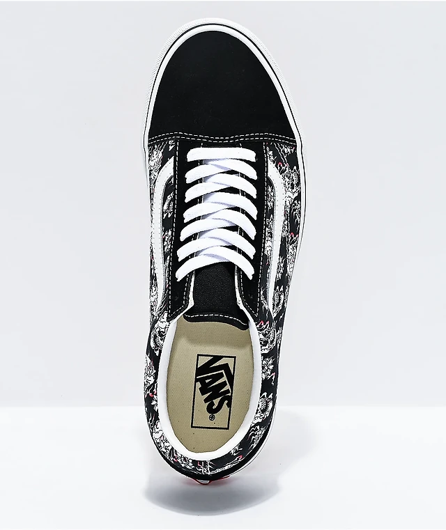 Vans Old Skool Flash Skulls Black & Multi Skate Shoes  display picture 1