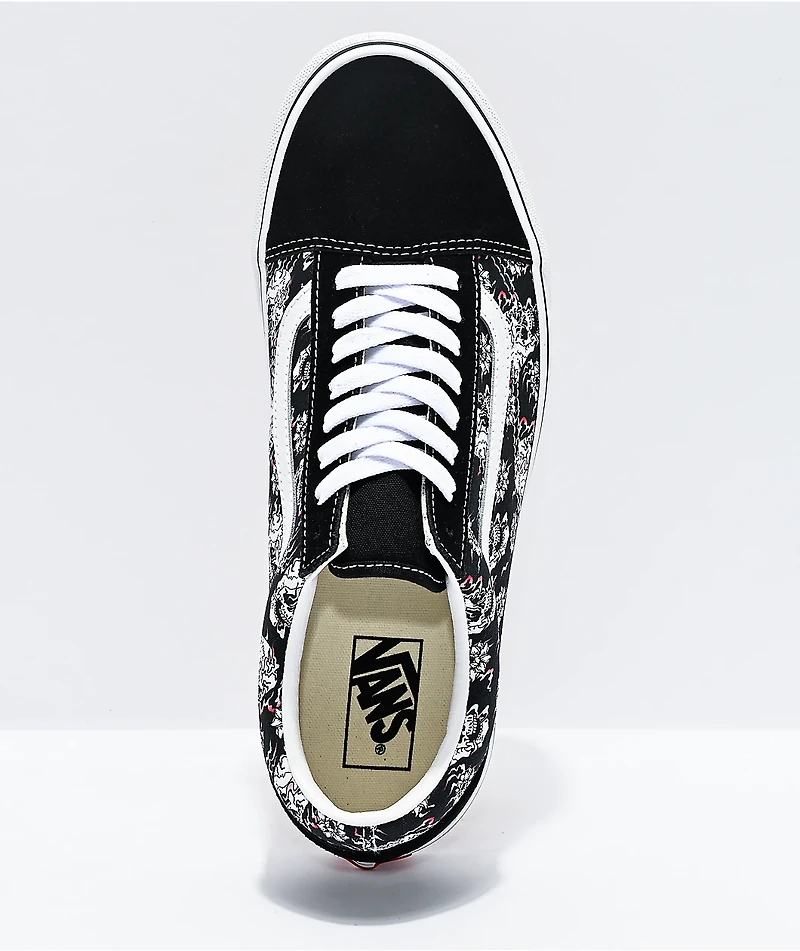 Vans Old Skool Flash Skulls Black & Multi Skate Shoes