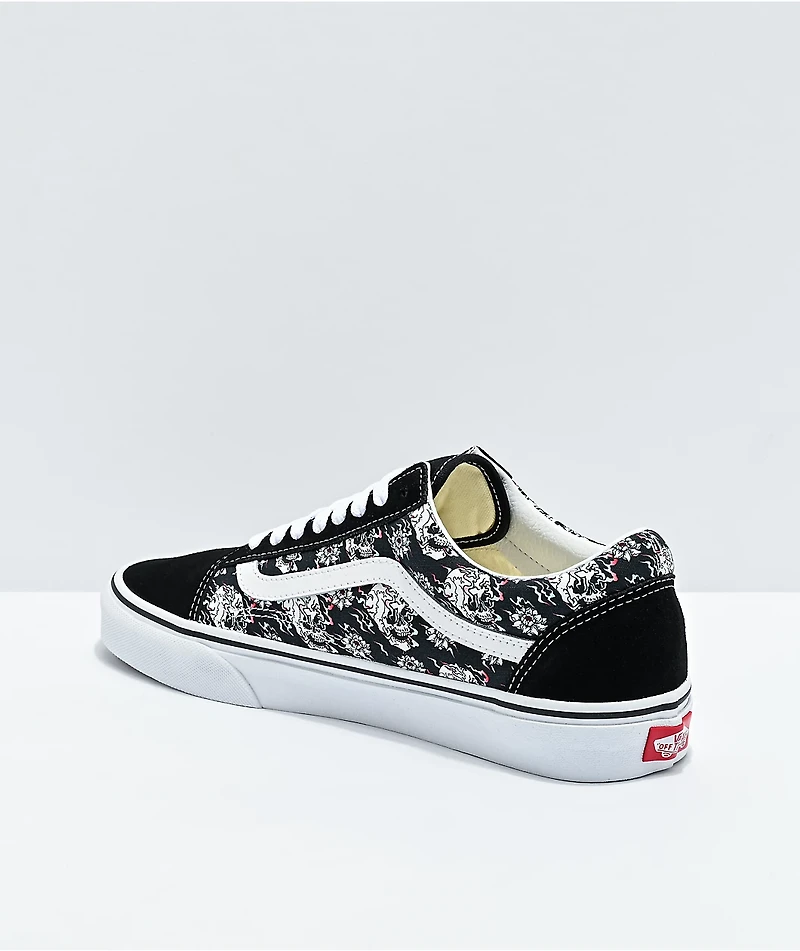 Vans Old Skool Flash Skulls Black & Multi Skate Shoes