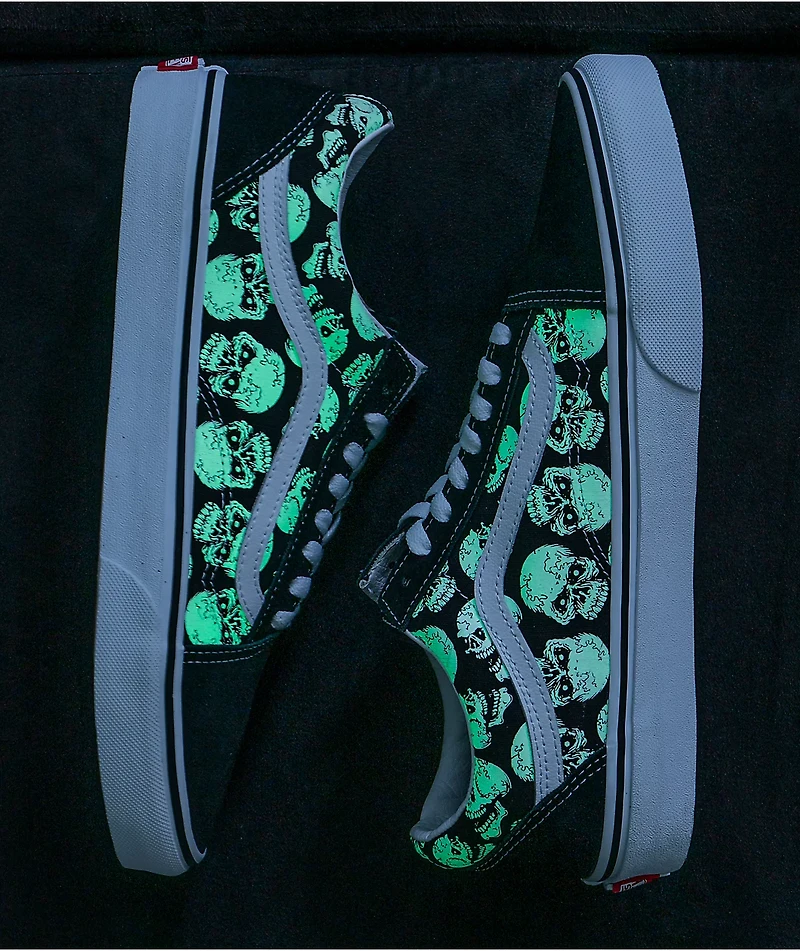 Vans Old Skool Glow-In-The-Dark Skulls Skate Shoes