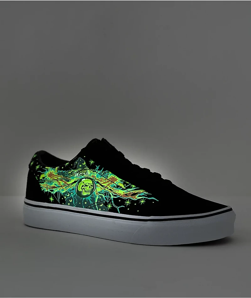 Vans Old Skool Glow Wizard Black & White Skate Shoes