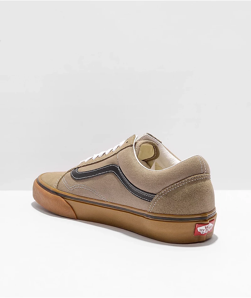 Vans Old Skool Gum, Timber Wolf & Black Skate Shoes