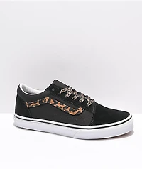 Vans Old Skool Leopard Fur & Black Skate Shoes