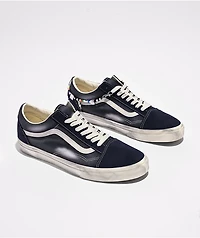 Vans Old Skool Paris Night Distressed Blue Skate Shoes