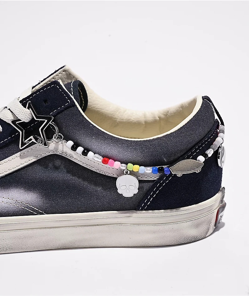 Vans Old Skool Paris Night Distressed Blue Skate Shoes