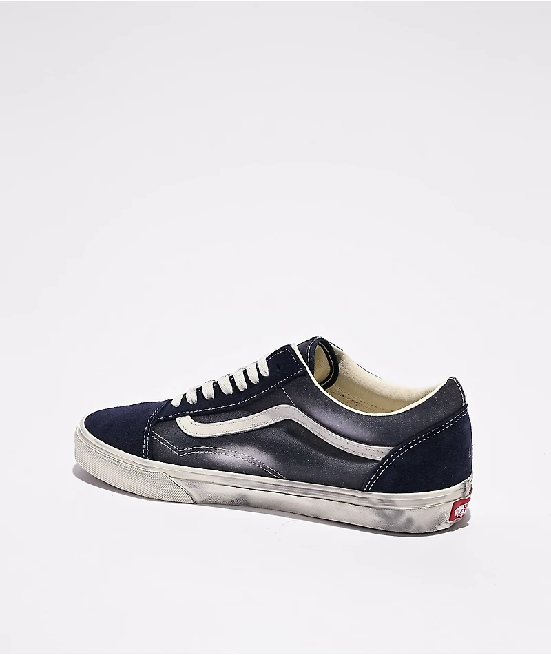 Vans Old Skool Paris Night Distressed Blue Skate Shoes
