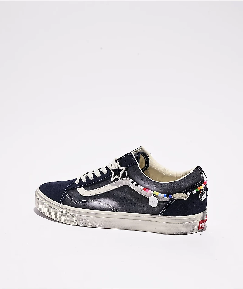 Vans Old Skool Paris Night Distressed Blue Skate Shoes