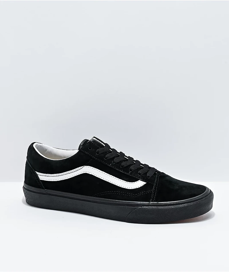 Vans Old Skool Pig Suede Black & White Skate Shoes