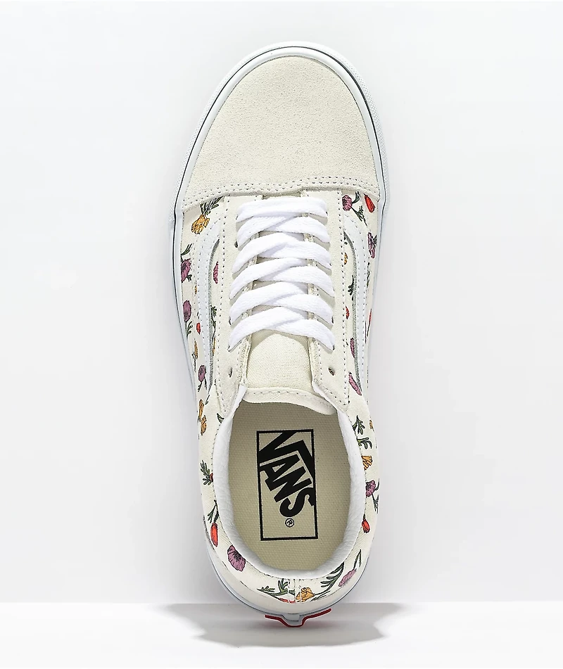 Vans Old Skool Poppy Floral Cream Skate Shoes