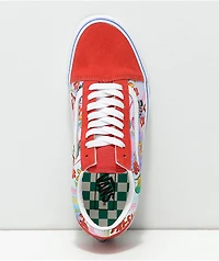 Vans Old Skool Racing Red & White Skate Shoes