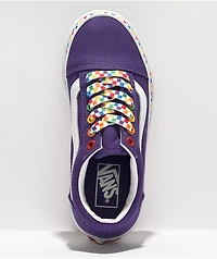 Vans Old Skool Rainbow Checkerboard Purple Skate Shoes