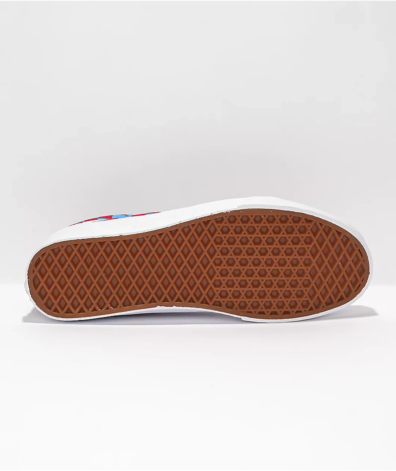 Vans Old Skool Red & Blue Checkered Skate Shoes