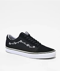 Vans Old Skool Rose & Thorn Black Skate Shoes