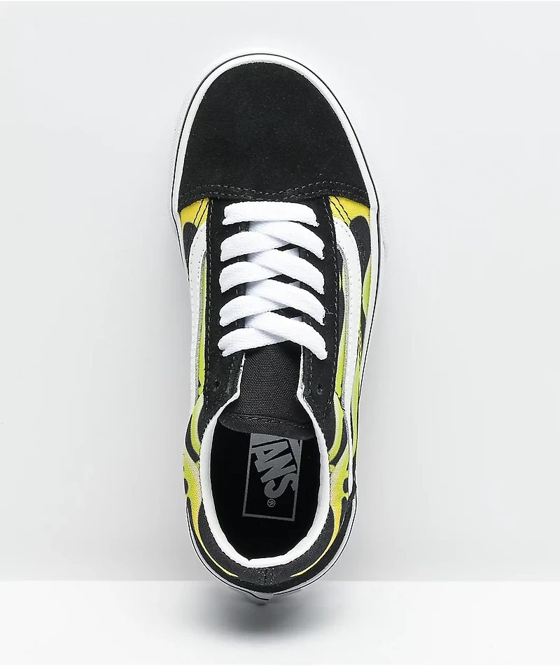 Vans Old Skool Slime Flame Black & White Skate Shoes