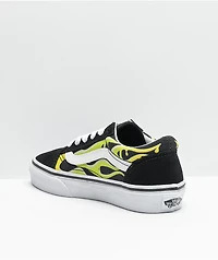 Vans Old Skool Slime Flame Black & White Skate Shoes