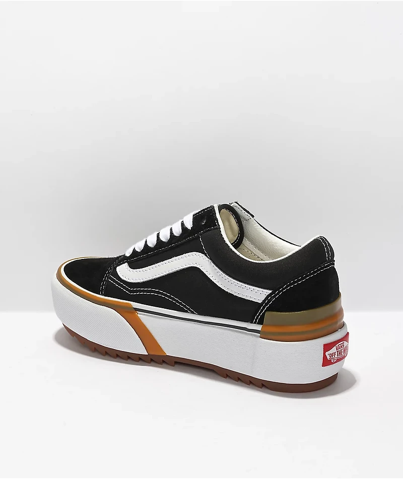 Vans Old Skool Stacked Black & White Platform Shoes