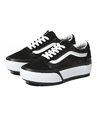 Vans Old Skool Stacked Black Satin Platform Shoes