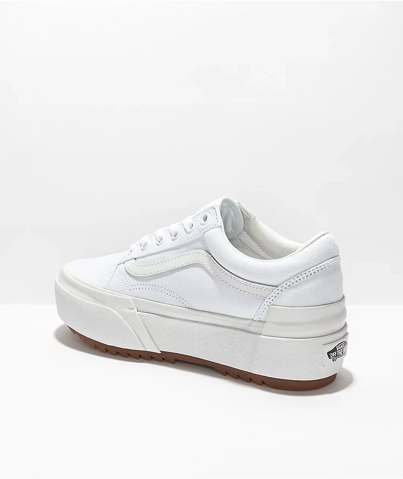 Vans Old Skool Stacked True White Platform Shoes