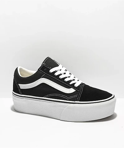 Vans Old Skool Stackform Black & White Platform Shoes