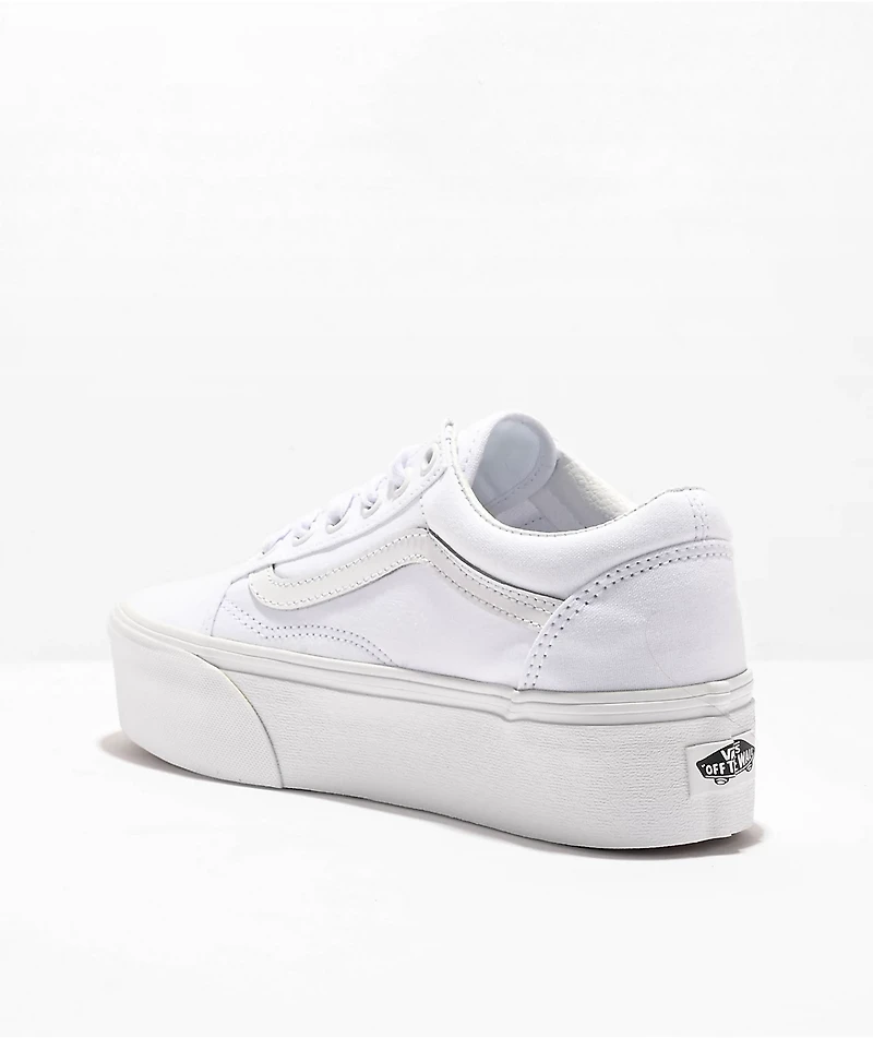Vans Old Skool Stackform True White Platform Shoes