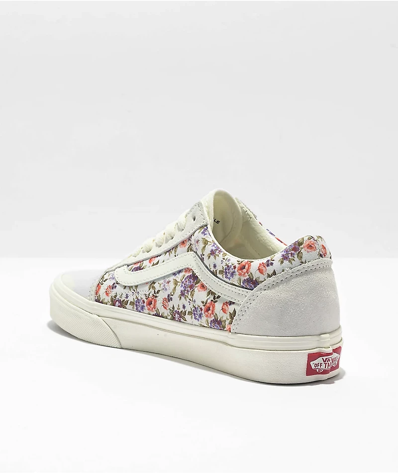 Vans Old Skool Vintage Floral White Skate Shoes