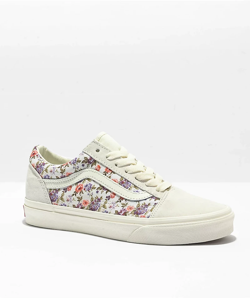 Vans Old Skool Vintage Floral White Skate Shoes