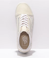 Vans Old Skool White Floral Platform Shoes