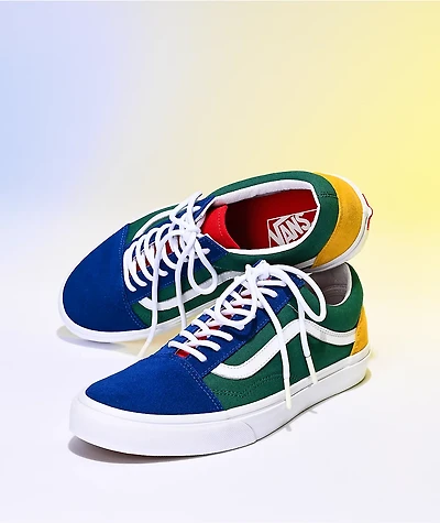 Vans Old Skool Yacht Club Blue, Green, Yellow & Red Skate Shoes